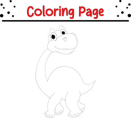  Baby Dinosaurs coloring page for children.  Cute Dinosaurs Jungle animal coloring book.