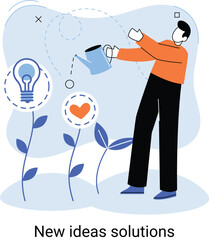 Idea and creative metaphor. Smart business opportunities, direction of development, search for new solutions and direction of development. New business idea of leadership. Investing in innovation