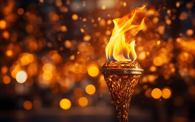 Olympic games Torch Flame background. generative ai