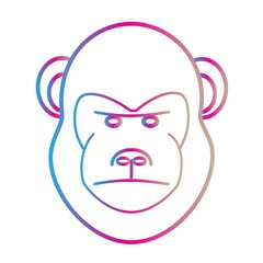 gorilla head on line gradient style