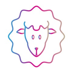 sheep icon on line gradient style