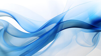 Wavy Abstract Background in Blue and White - Generative AI 