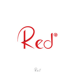 Red rose word mark Logo template