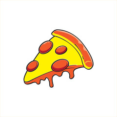 Pizza Slice Delicious Food Vector Illustration