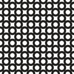 Vector simple geometric black circle seamless pattern
