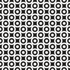 Vector simple geometric black circle seamless pattern