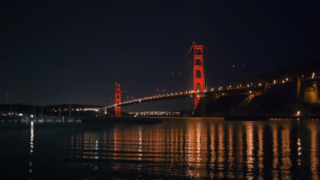 Golden gate bridge shot at night