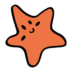 smile starfish cartoon element
