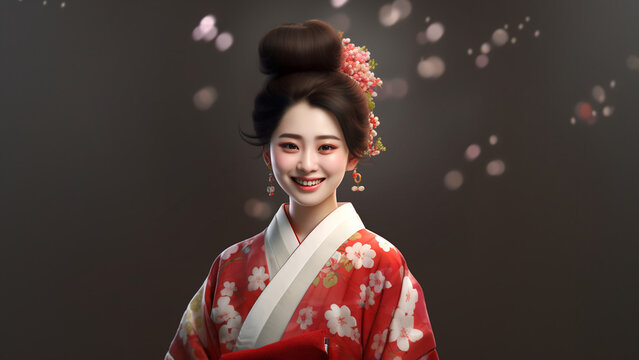 Japanese woman wearing a kimono 1