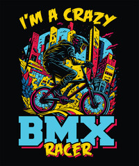 BMX Bike T-Shirt Design Vector Template
