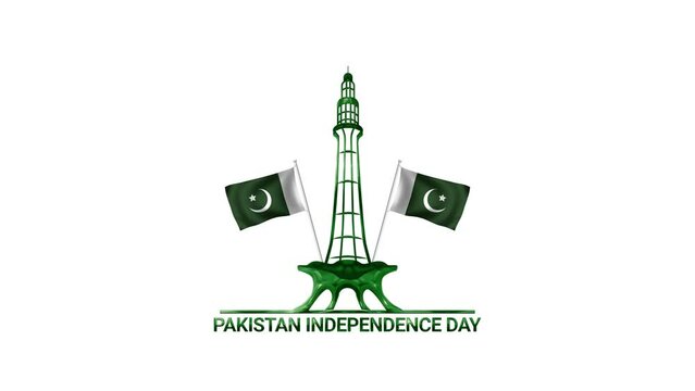 Happy Pakistan Independence Day animation text. Happy independence day of Pakistan. great for greeting card, banner, and social media feed wallpaper stories