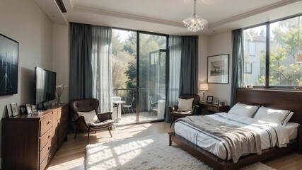 Naklejka na ściany i meble luxury hotel bedroom