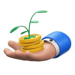Hand Gesture with Money Plant