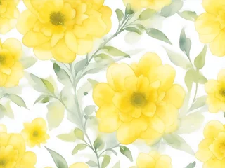 Foto op Canvas seamless pattern with yellow flowers © Ai