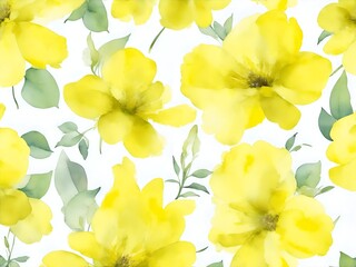 seamless pattern with yellow flowers
