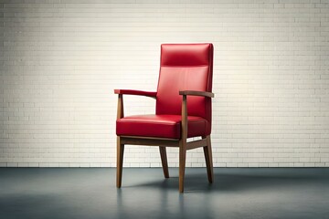 red chair in with white background generated by AI tool                               
