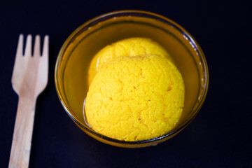 Image of Spongy sweet known as rajbhog in India