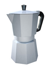 italian coffee percolator isolated on transparent background