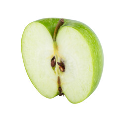 Fresh green apple isolated on a transparent background