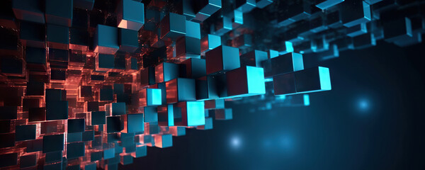 Fototapeta na wymiar Abstract digital background. Data universe illustration. Ideal for depicting network abilities, technological processes, digital storages, science, education, etc.