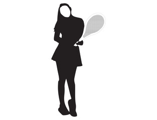 silhouette of a woman carrying a tennis racket
