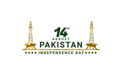 Happy Pakistan Independence Day animation text. Happy independence day of Pakistan. great for greeting card, banner, and social media feed wallpaper stories