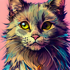 Playful cat with generative AI
