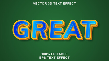 GREAT 3d editable vector text effect design