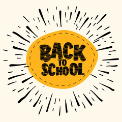 Back to school vector concept design. Back to school text in paper with color pencil, doodle art, clip art, painting and clock elements for educational learning decoration. Vector illustration.