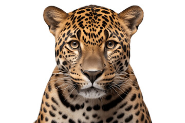 Close-Up of Jaguar Isolated on Transparent Background. Generative AI