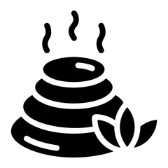 hot stones glyph icon