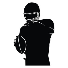 American Football Players Silhouettes , vector pack, various pose