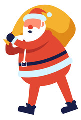 Christmas holiday character, Santa bag of gifts