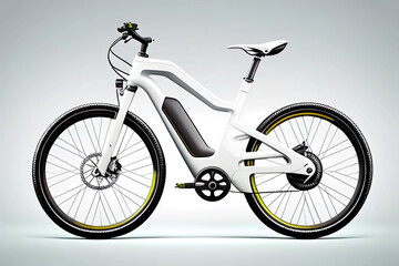 E-bike isolated on white background. Generative ai design.