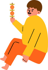 a man sit on the ground