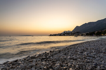 Gradac at sunset - Croatian village Gradac is situated halfway between Split and Dubrovnik