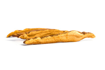 Dried Lingzhi mushroom on white background. Chinese herbal medicine.