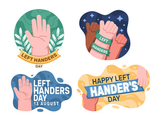 Vector Design Set Collection for Celebration of Left Handers Day or Lefty Hand Day on August 13th.
Perfect for social media, sticker, greeting card, poster, etc