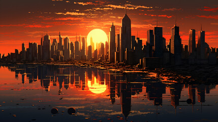 Obraz na płótnie Canvas Sunrise in the city