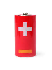 New C size battery isolated on white