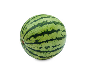 One whole ripe watermelon isolated on white