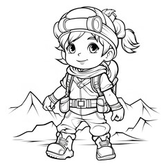 coloring page for kids, simple, white background