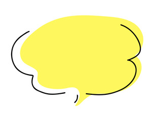 シンプルな手書き吹き出し_黄色