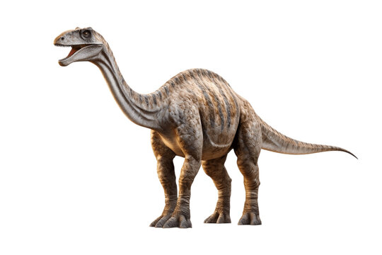 Diplodocus Brontosaurus Dinosaur Isolated on Transparent Background. Generative AI