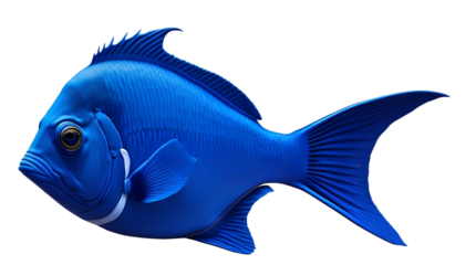 blue color by Aquarali fish isolated on white background. generated by Ai