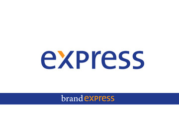 express lettering cargo shipping logistics business security logo line art