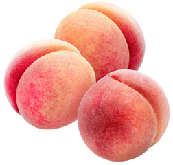 Peach fruit isolated on white background, Fresh Peach on White Background PNG file.
