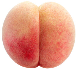 Peach fruit isolated on white background, Fresh Peach on White Background PNG file.
