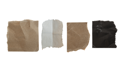 Brown, gray and black torn papers  for using as ransom note letter background