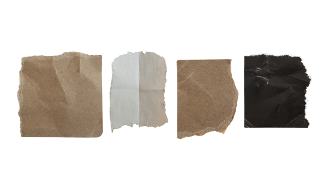 Brown, gray and black torn papers  for using as ransom note letter background
